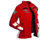 Cargar imagen en el visor de la galería, Chamarra moto mujer impermeable protecciones biker WKL 1985 Rojo
