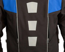 Cargar imagen en el visor de la galería, Chamarra motociclista hombre reflejante protectores WKL 1984 Negro/ Azul
