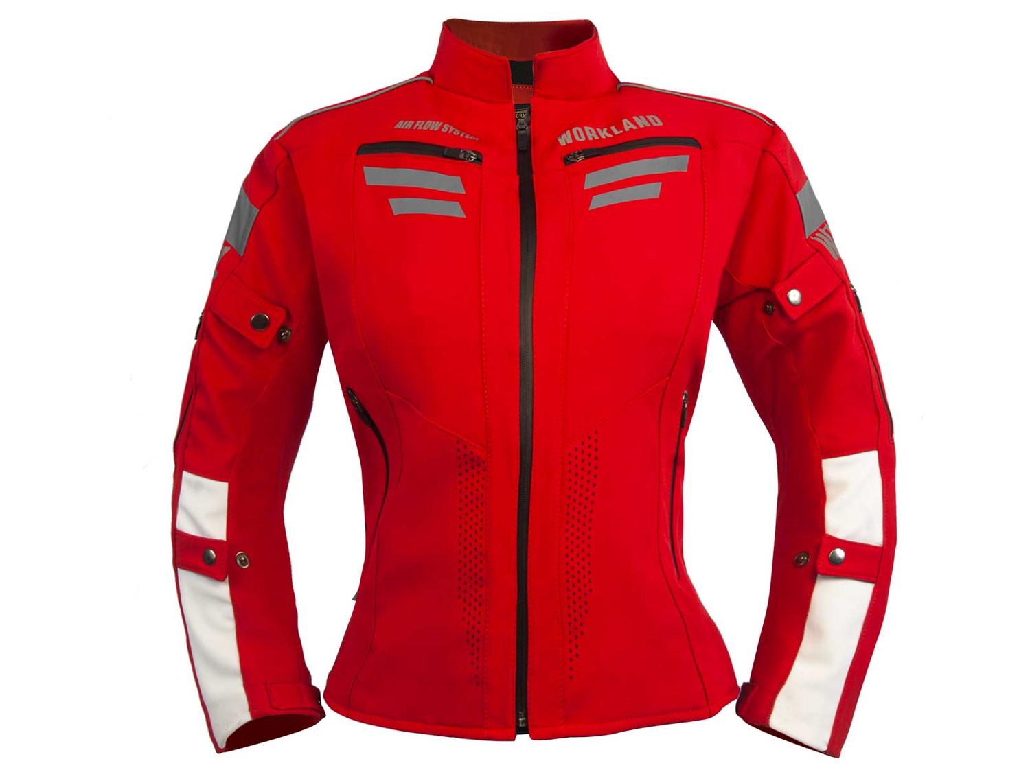 Chamarra moto mujer impermeable protecciones biker WKL 1985 Rojo Workland