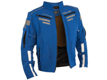 Cargar imagen en el visor de la galería, Chamarra motociclista hombre protecciones impermeable WKL 1985 Azul Rey
