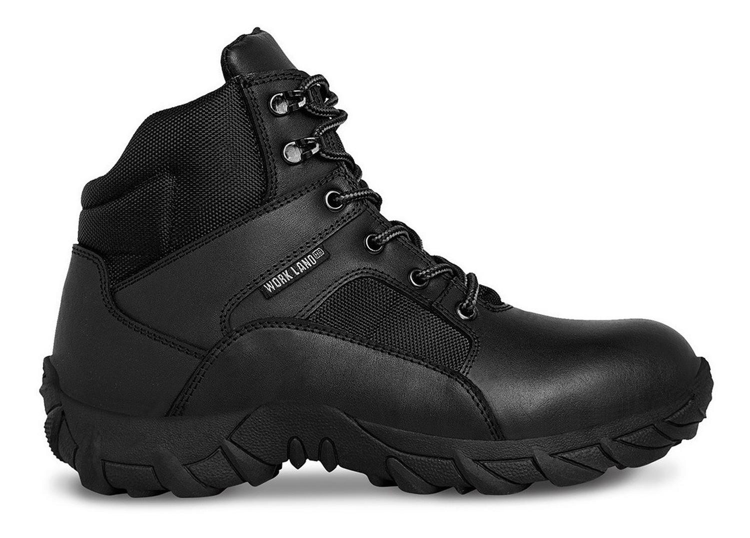 Botas Tácticas Seguridad Industrial para Hombre de Piel Napa Negro