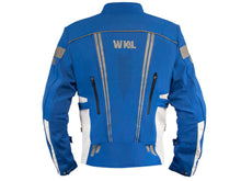 Cargar imagen en el visor de la galería, Chamarra motociclista hombre protecciones impermeable WKL 1985 Azul Rey
